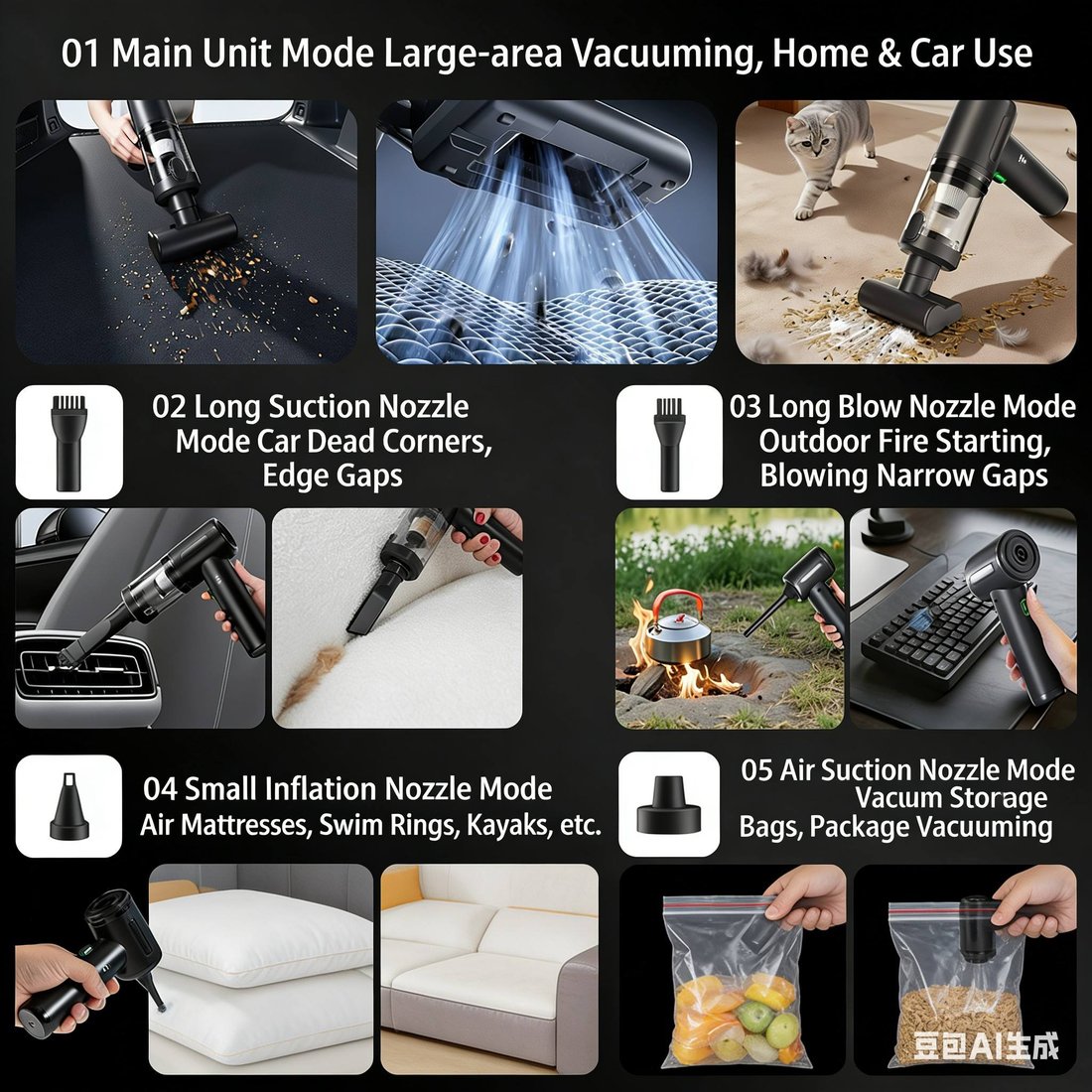 Vacuum 5 working modes